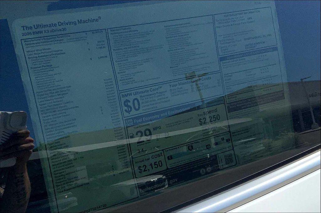 new 2026 BMW X3 car, priced at $61,455