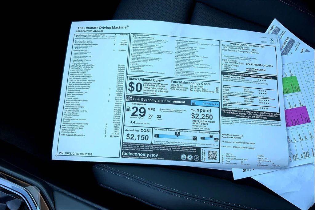 new 2026 BMW X3 car, priced at $59,795