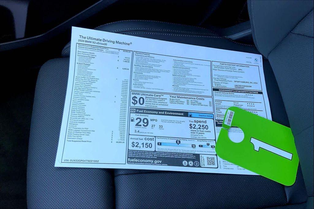 new 2026 BMW X3 car, priced at $58,895