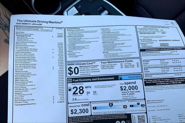 new 2025 BMW X1 car, priced at $47,980