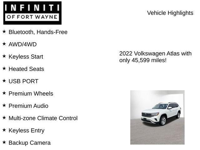 used 2022 Volkswagen Atlas car, priced at $27,999