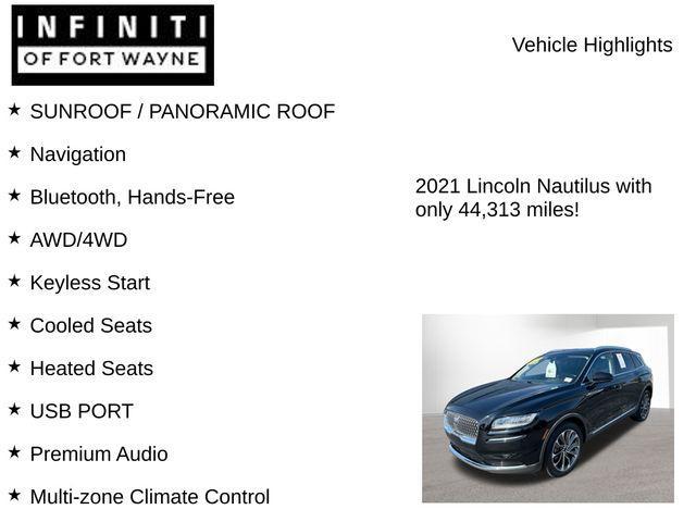 used 2021 Lincoln Nautilus car, priced at $28,899