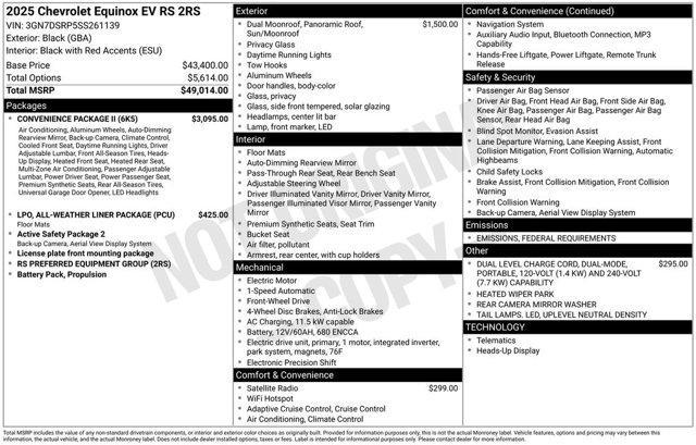 new 2025 Chevrolet Equinox EV car, priced at $50,409