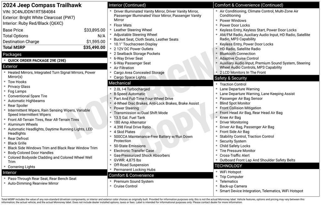 used 2024 Jeep Compass car, priced at $22,707