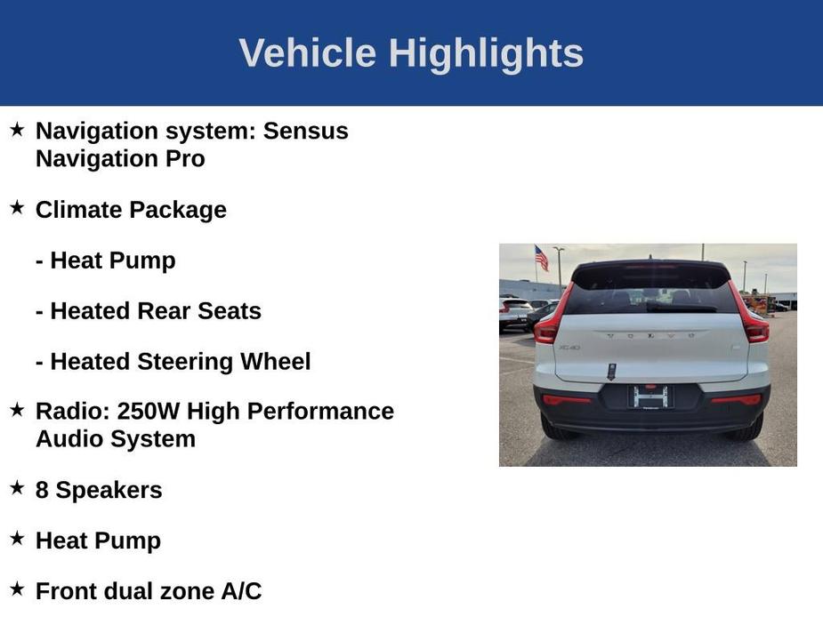 new 2024 Volvo XC40 Recharge Pure Electric car, priced at $59,220