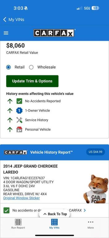 used 2014 Jeep Grand Cherokee car, priced at $3,995