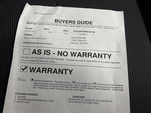 used 2023 Toyota RAV4 car, priced at $29,444