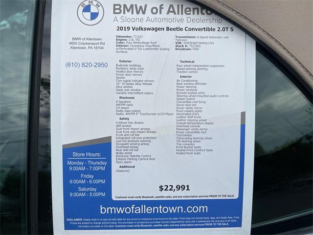 used 2019 Volkswagen Beetle car, priced at $22,991