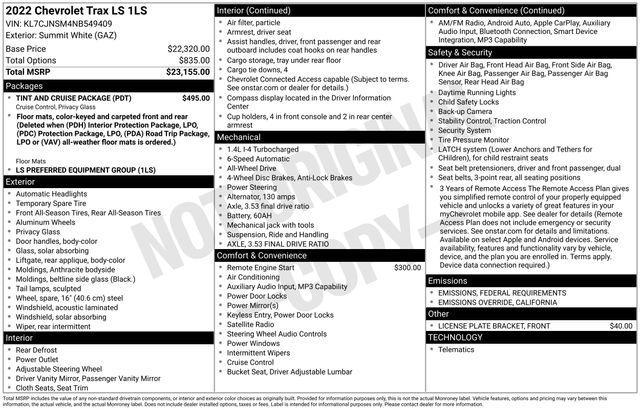 used 2022 Chevrolet Trax car, priced at $18,197