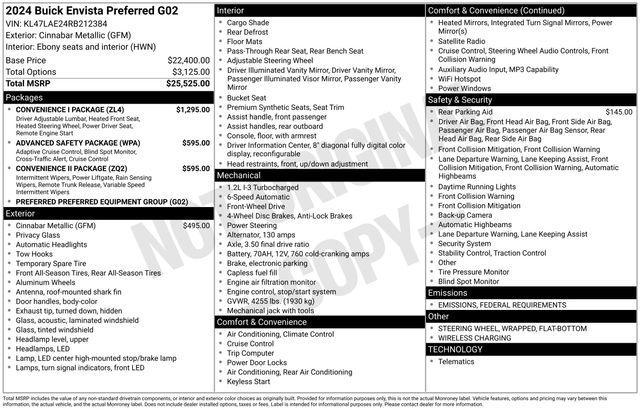 used 2024 Buick Envista car, priced at $21,961