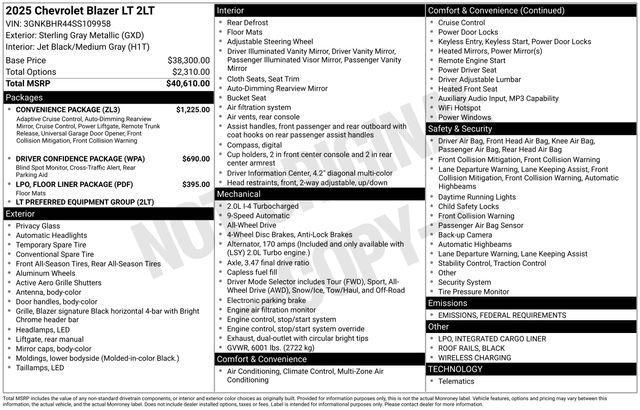 used 2025 Chevrolet Blazer car, priced at $33,345