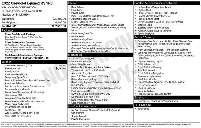 used 2022 Chevrolet Equinox car, priced at $22,261