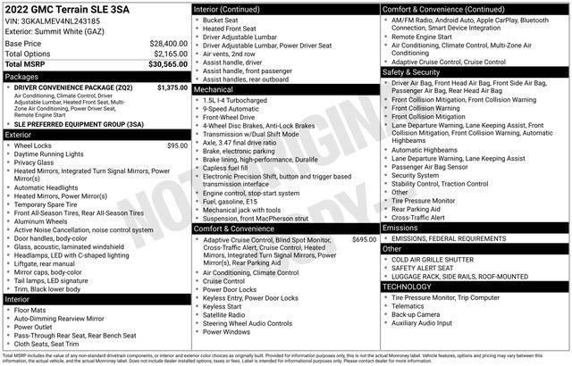 used 2022 GMC Terrain car, priced at $21,633