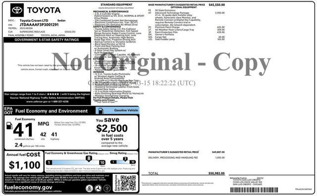 used 2023 Toyota Crown car, priced at $38,273
