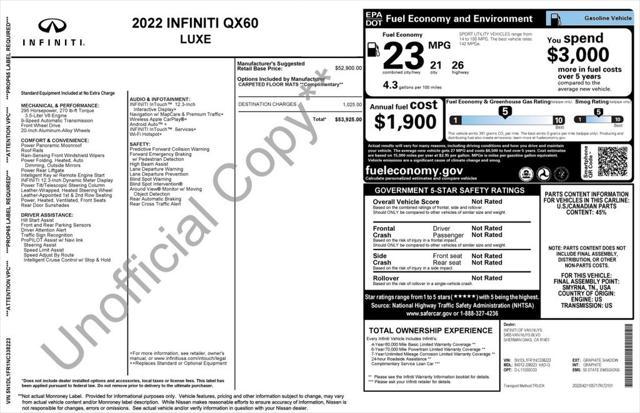 used 2022 INFINITI QX60 car, priced at $34,173