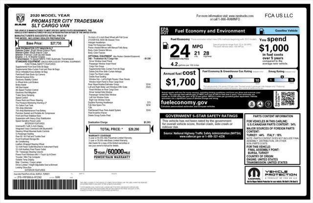 used 2020 Ram ProMaster City car, priced at $17,673