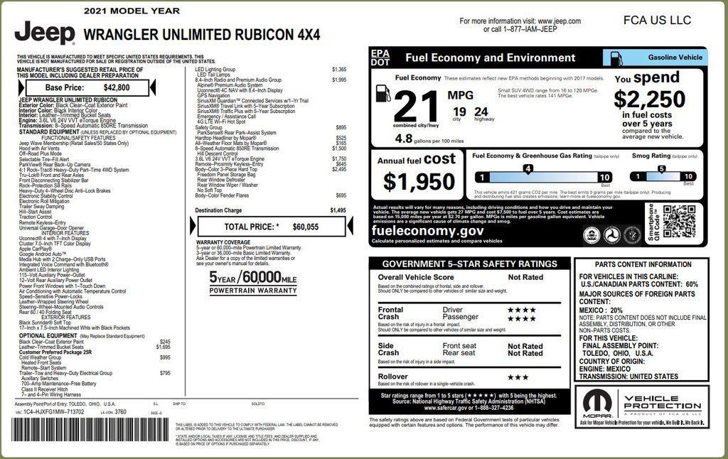 used 2021 Jeep Wrangler Unlimited car, priced at $34,575