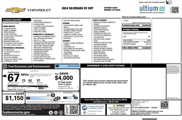 used 2024 Chevrolet Silverado EV car, priced at $44,973