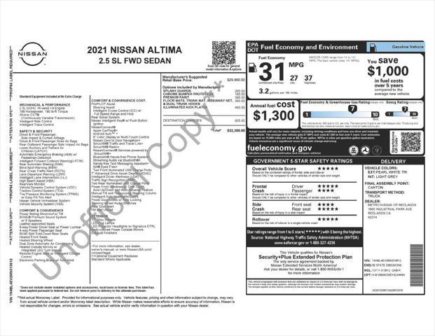 used 2021 Nissan Altima car, priced at $18,975