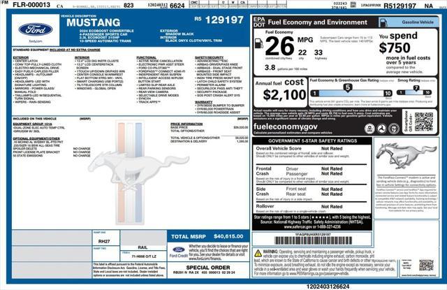 used 2024 Ford Mustang car, priced at $33,973