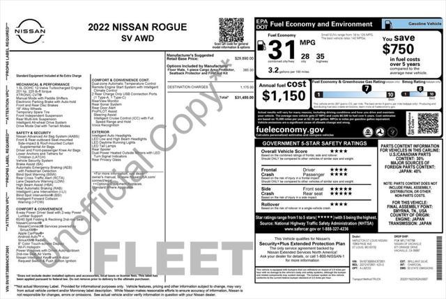 used 2022 Nissan Rogue car, priced at $19,975