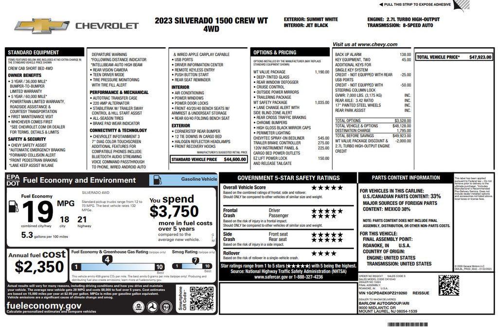 used 2023 Chevrolet Silverado 1500 car, priced at $30,473