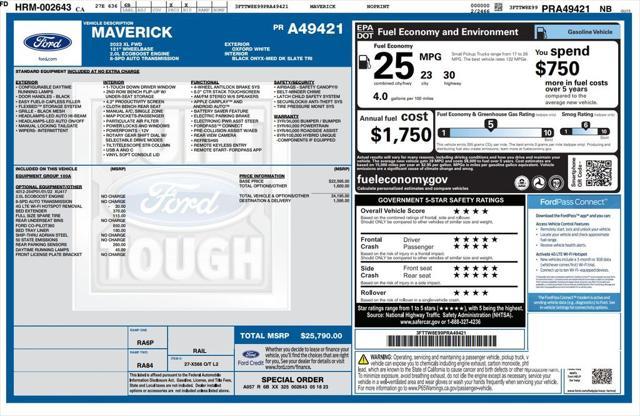 used 2023 Ford Maverick car, priced at $24,973