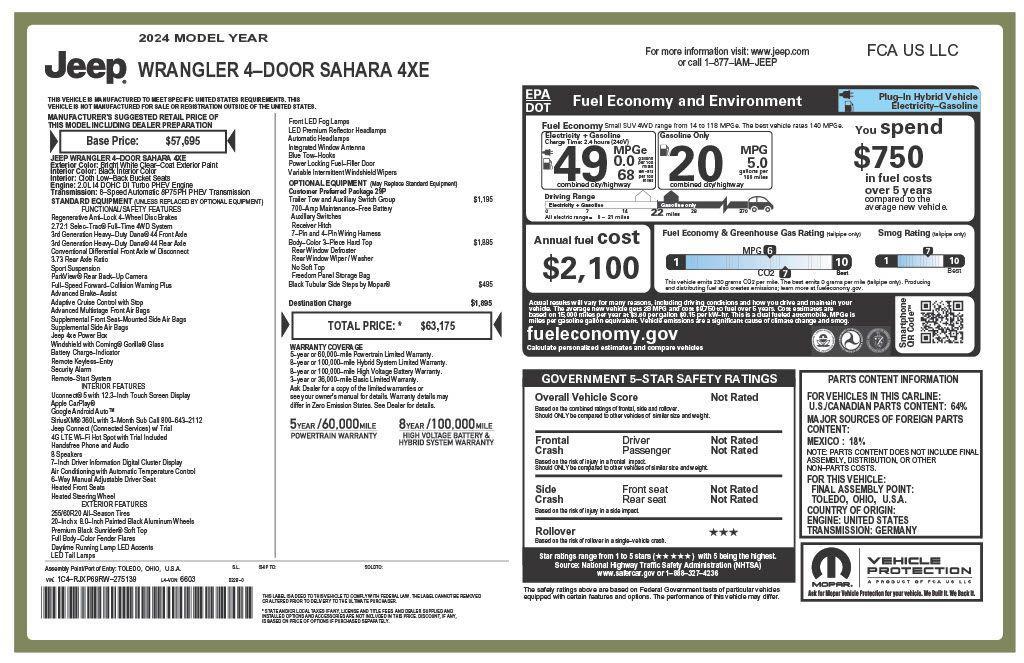 used 2024 Jeep Wrangler 4xe car, priced at $29,873