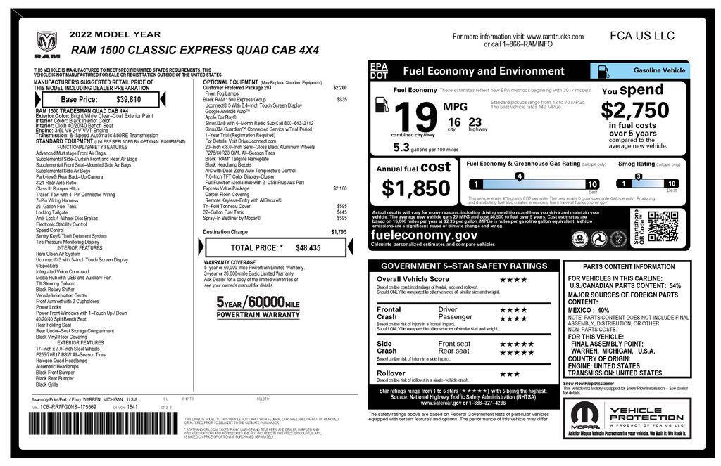 used 2022 Ram 1500 Classic car, priced at $29,173