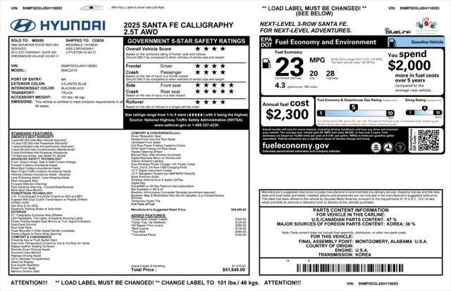 used 2025 Hyundai Santa Fe car, priced at $44,973