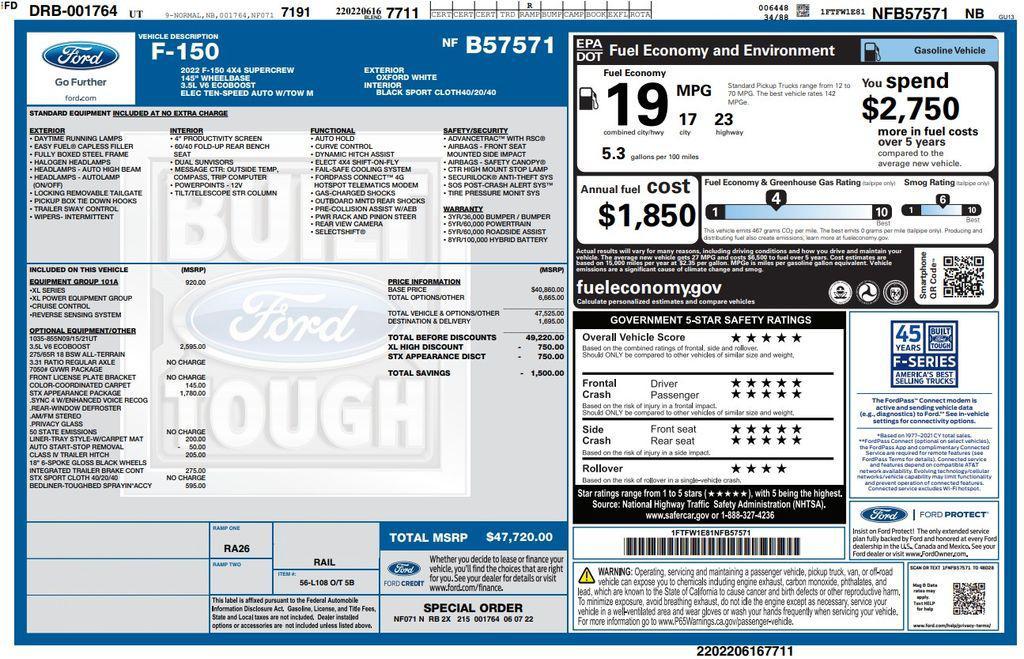 used 2022 Ford F-150 car, priced at $39,973