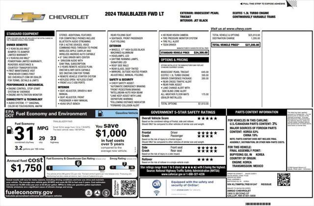 used 2024 Chevrolet TrailBlazer car, priced at $24,373