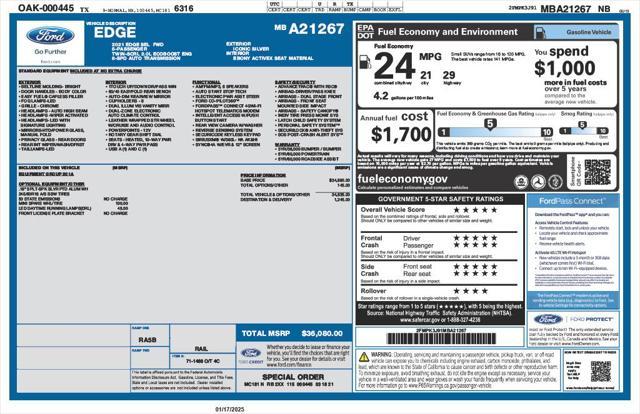 used 2021 Ford Edge car, priced at $15,973