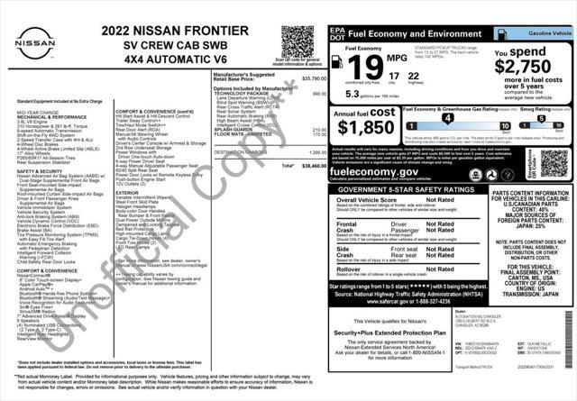 used 2022 Nissan Frontier car, priced at $34,373