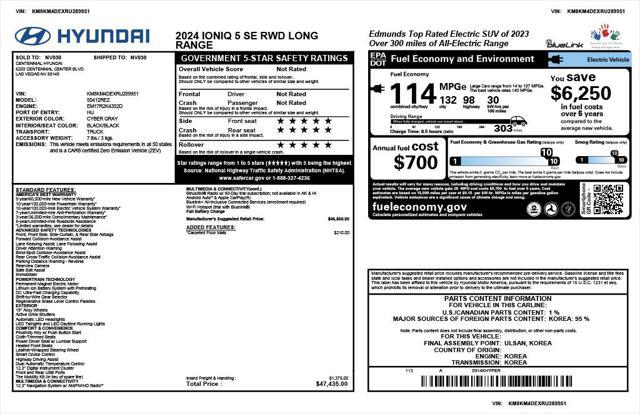 used 2024 Hyundai IONIQ 5 car, priced at $28,073