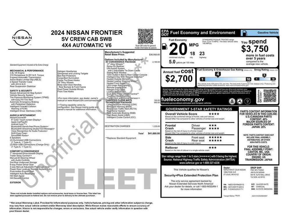 used 2024 Nissan Frontier car, priced at $26,473