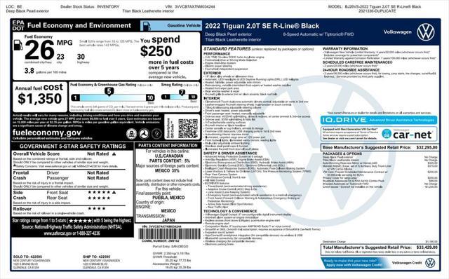 used 2022 Volkswagen Tiguan car, priced at $24,973