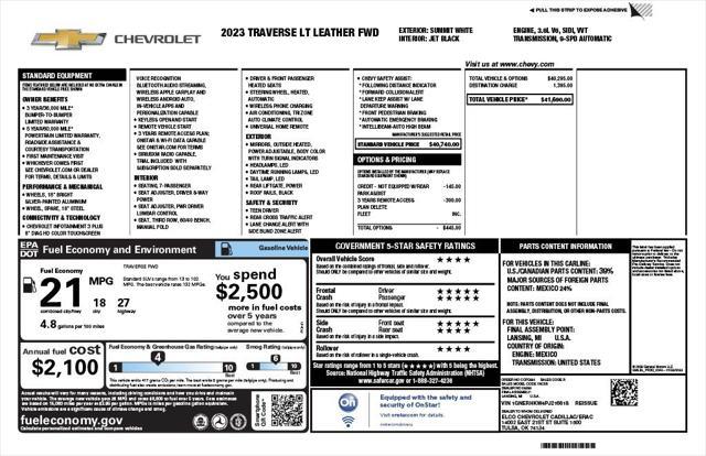 used 2023 Chevrolet Traverse car, priced at $32,273