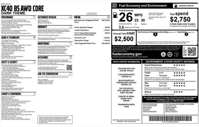 used 2024 Volvo XC40 car, priced at $31,973