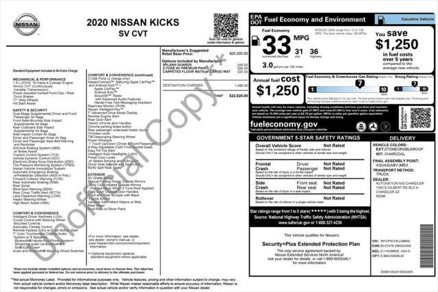 used 2020 Nissan Kicks car, priced at $12,973