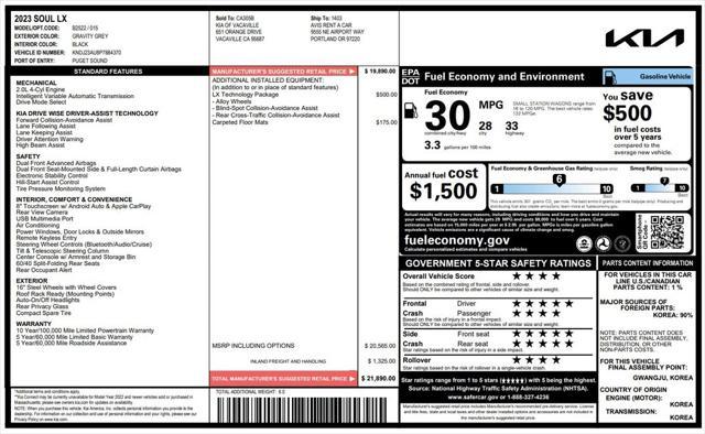 used 2023 Kia Soul car, priced at $16,173