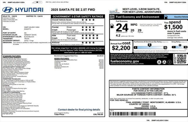used 2025 Hyundai Santa Fe car, priced at $32,973