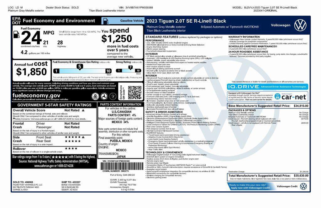 used 2023 Volkswagen Tiguan car, priced at $24,873