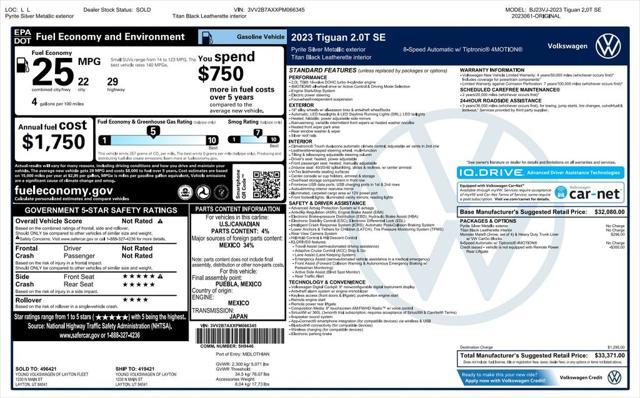 used 2023 Volkswagen Tiguan car, priced at $26,973