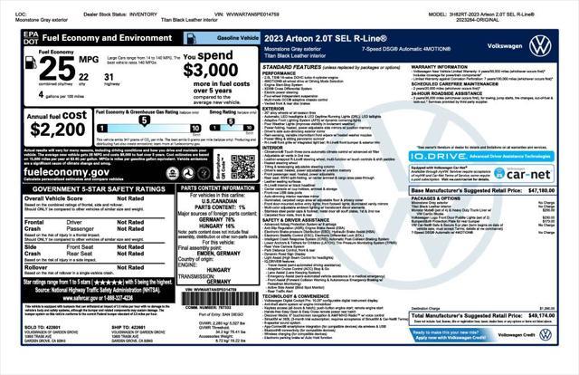 used 2023 Volkswagen Arteon car, priced at $33,273