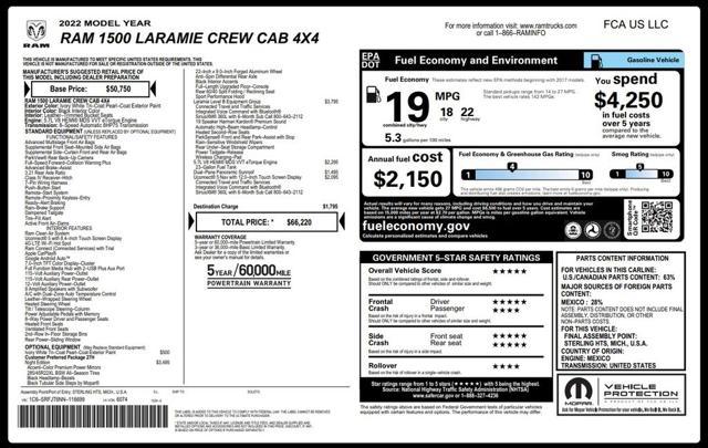 used 2022 Ram 1500 car, priced at $44,275