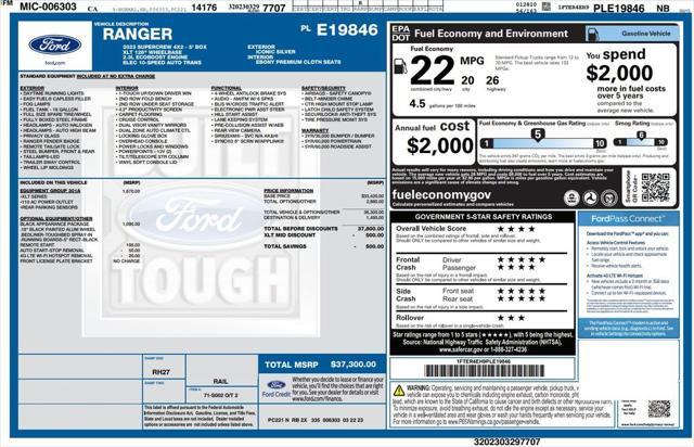 used 2023 Ford Ranger car, priced at $32,273