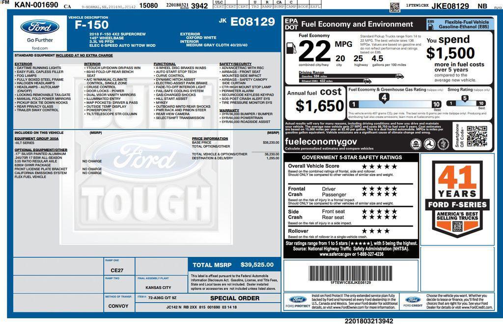 used 2018 Ford F-150 car, priced at $15,495