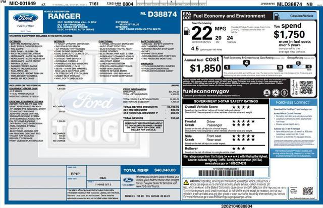 used 2021 Ford Ranger car, priced at $32,973