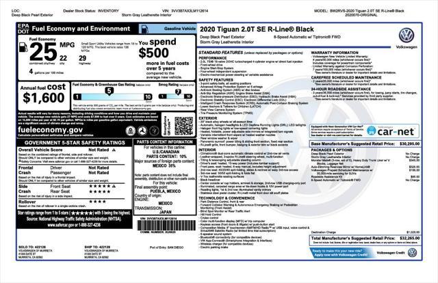 used 2020 Volkswagen Tiguan car, priced at $23,973